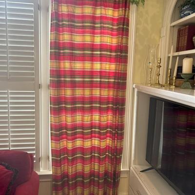 Red Plaid Panel Drapes