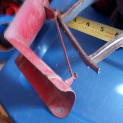 LOT 173 OLD MARX METAL TRACTOR WITH IMPLEMENT