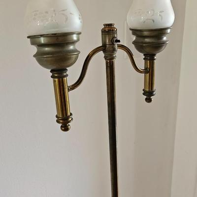 Brass Floor Lamp with Glass Shades (LR-DW)
