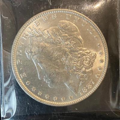 1887 Morgan Silver Dollar Coin BU