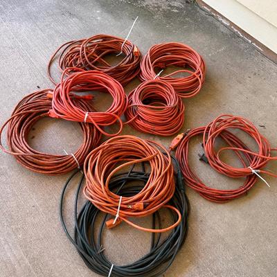 Lot of 9 (Nine) Assorted Extension Cords