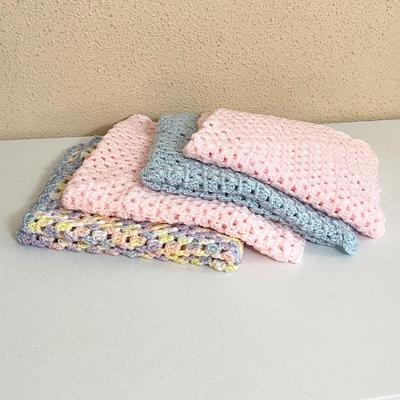 Four (4) Crochet Baby Blankets