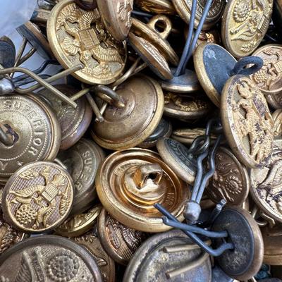 Vintage Military Uniform Buttons- Eagle