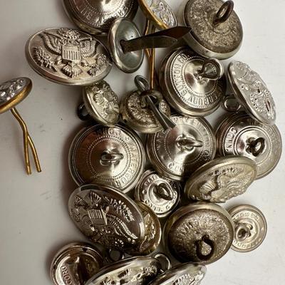 Vintage Military Uniform Buttons- Eagle