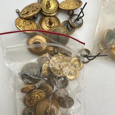 Vintage Military Uniform Buttons- Eagle