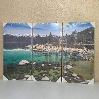 Lake Tahoe Wall Art ~ 3-Piece Canvas Wrap ~ New