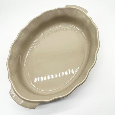 ESPRIT DE CUISINE ~ Taupe Oval Scalloped Baking Dish