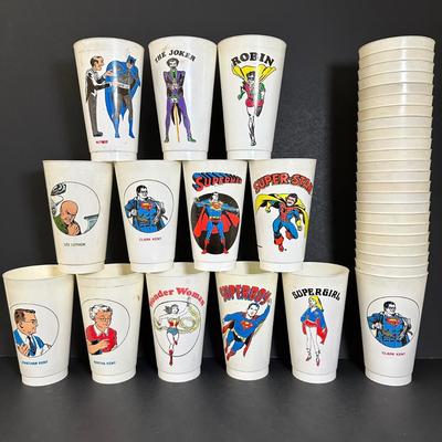 LOT 71A: Vintage 7/11 Slurpee Cup D.C. Comics Collection - Batman, Joker, Superman & More