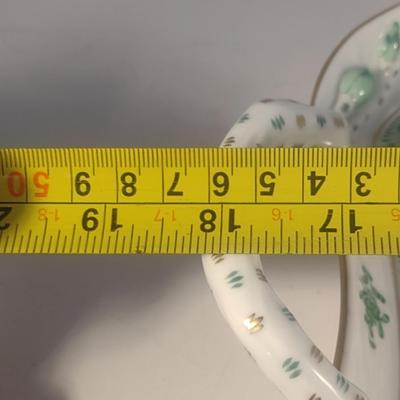 Herend Hand-Painted Porcelain Green Chinese Bouquet Tea Serving Tray