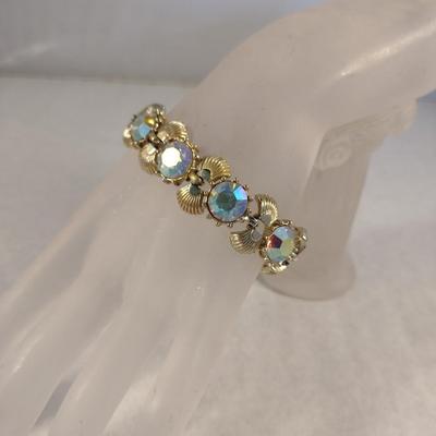 Mid Century Jewelcraft Blue Stone and Gold Accent Bracelet (#7)