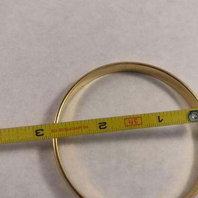 Pair of Gold Tone Fashion Wrist Bangles (#12)