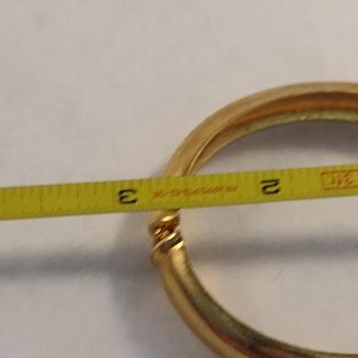 Pair of Gold Tone Fashion Wrist Bangles (#12)