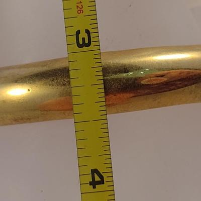 Pair of Gold Tone Fashion Wrist Bangles (#12)