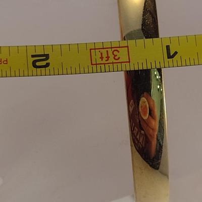 Pair of Gold Tone Fashion Wrist Bangles (#12)