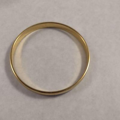 Pair of Gold Tone Fashion Wrist Bangles (#12)