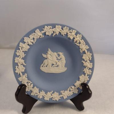 Vintage English Wedgewood Blue Jasperware Plate