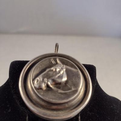 Custom Crafted Fine Silver .999 Horsehead Pendant 24 grams (#17)