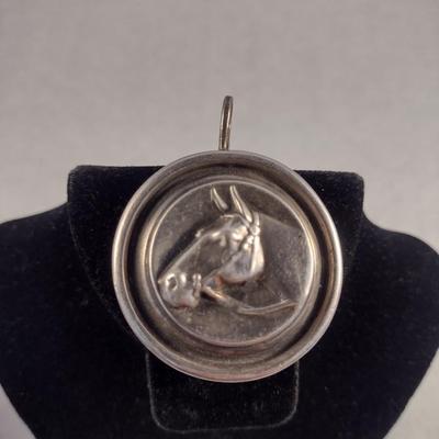 Custom Crafted Fine Silver .999 Horsehead Pendant 24 grams (#17)