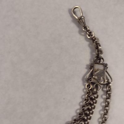 Antique Chatelaine Horse Medallion Watch Chain (#18)