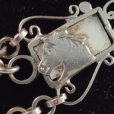 Antique Chatelaine Horse Medallion Watch Chain (#18)