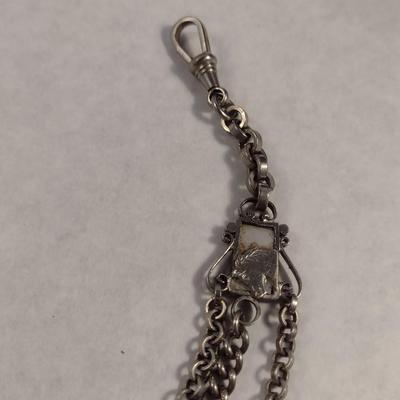 Antique Chatelaine Horse Medallion Watch Chain (#18)