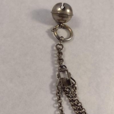 Antique Chatelaine Horse Medallion Watch Chain (#18)