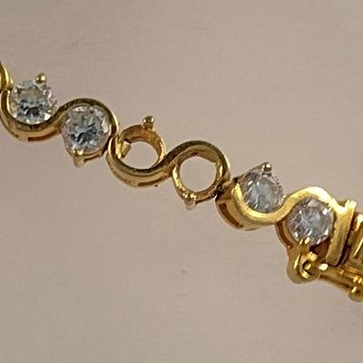 14K and Cubic Zirconia Tennis Bracelet 8 (gram total weight) (#20)