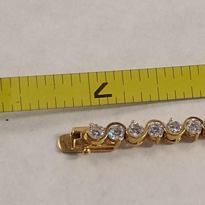 14K and Cubic Zirconia Tennis Bracelet 8 (gram total weight) (#20)