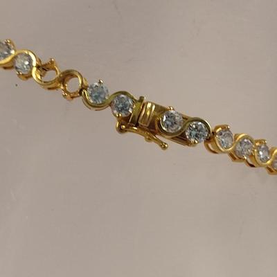 14K and Cubic Zirconia Tennis Bracelet 8 (gram total weight) (#20)