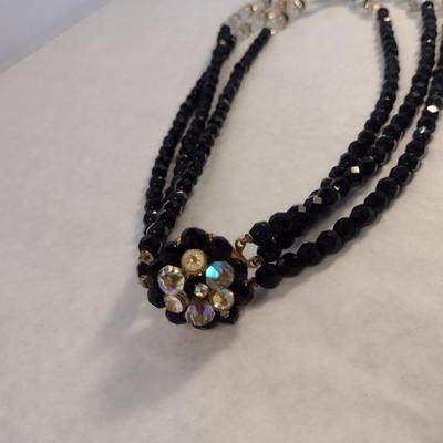 Three Beaded/Rhinestone Necklaces and Earrings (#22)