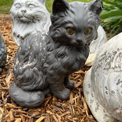 Collection of Cement Cat Statues & More (FY-RG)