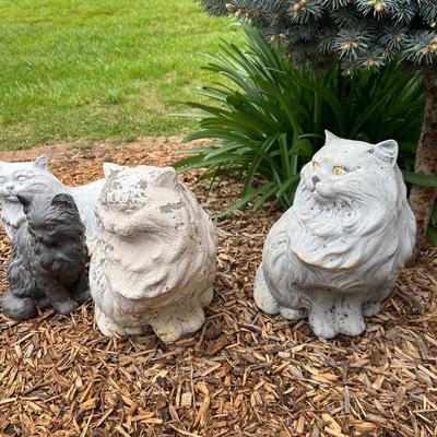 Collection of Cement Cat Statues & More (FY-RG)