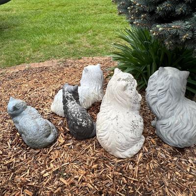 Collection of Cement Cat Statues & More (FY-RG)