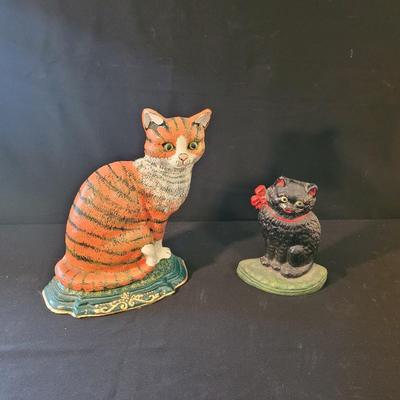 Pair of Cast Iron Cat Door Stops (LR-DW)
