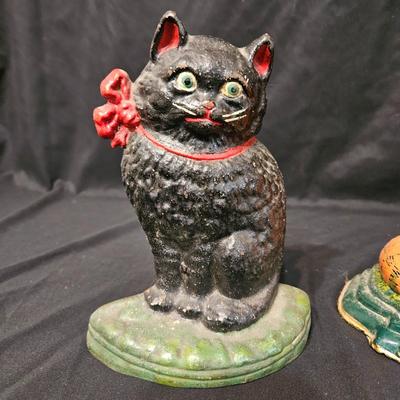 Pair of Cast Iron Cat Door Stops (LR-DW)