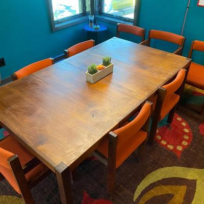 Mid-Century Modern Table + 8 Chairs