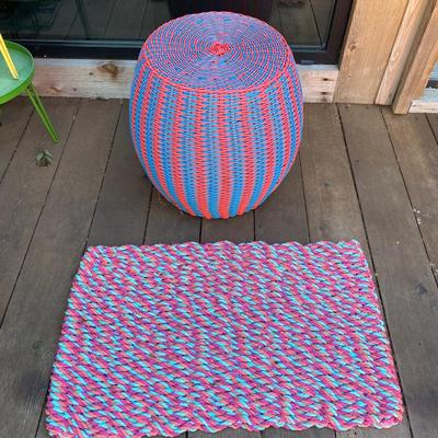 Patio- Wicker Table and Rug