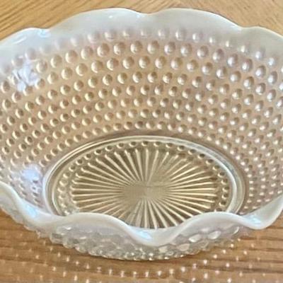Vintage Hobnail Moonstone Glass Bowl
