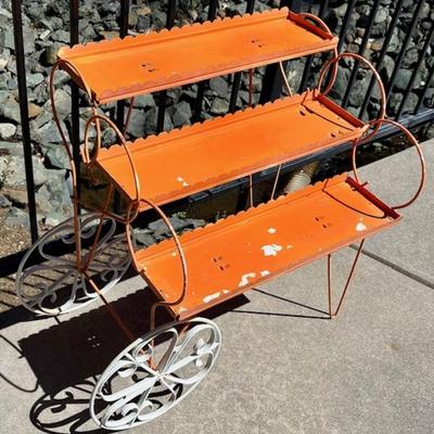 Vintage Metal Plant Cart