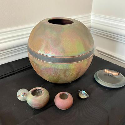 Raku Pottery Vessels by Ann Wallin
