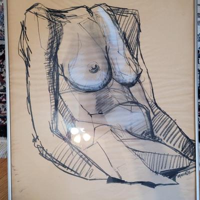 Vintage pencil framed woman.