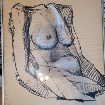Vintage pencil framed woman.