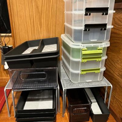 Storage- stand, tray, containers