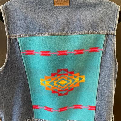 Vintage Pendleton Jean vest with decorative back
