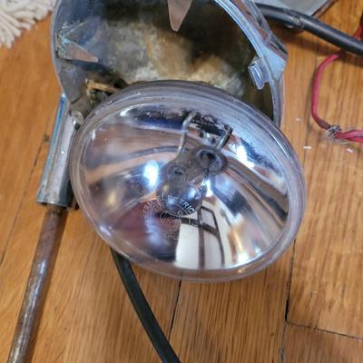 Lot of vintage auto mirrors, spotlights, dome lights