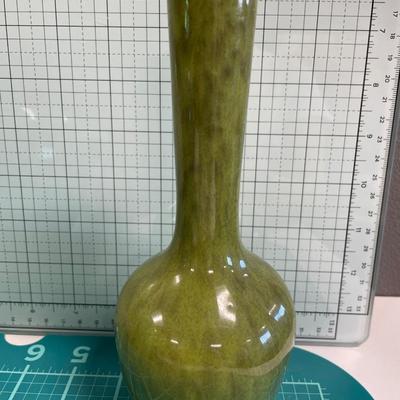 Green ceramic pot and vase