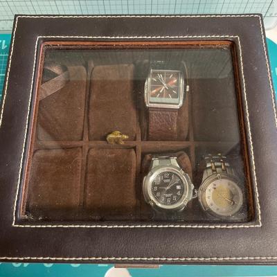 Watch box and 3 watches