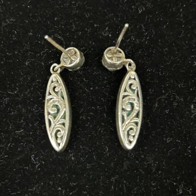 Brighton silver and turquoise pierced earrings