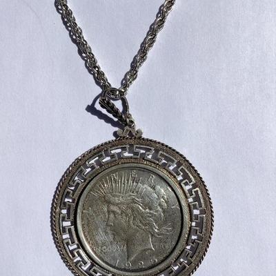 Sterling Silver Neckace with Silver Dollar