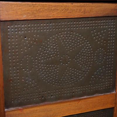 19TH CENTURY PIE CABINET W/ PUNCHED TIN OF STARS ALL ORIGINAL
